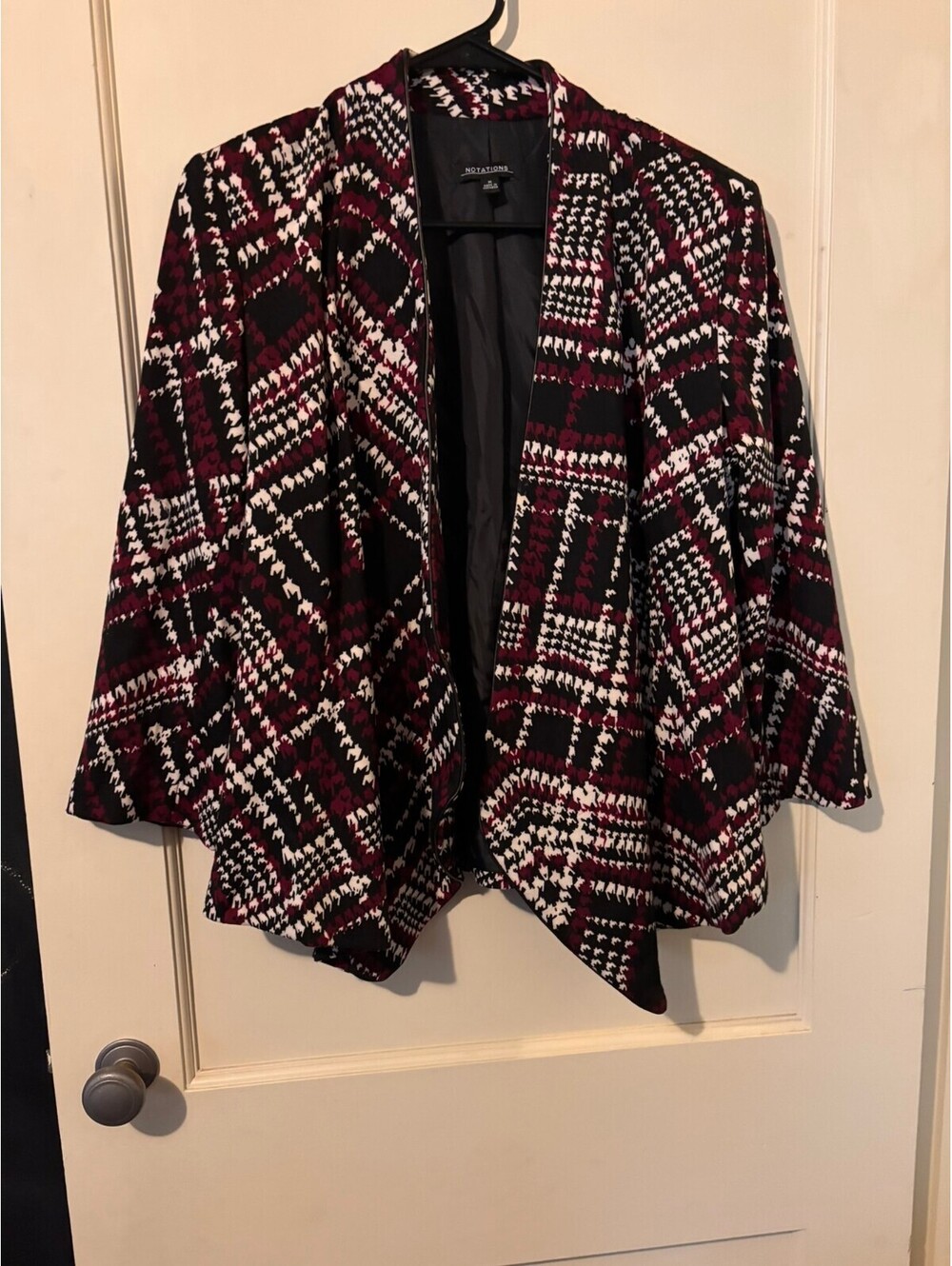 Notations patterned open front blazer Medium